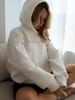2025 A/W Mid-Length Print Fleece-Lined Hooded Sweatshirt - Trendy and Loose Fit