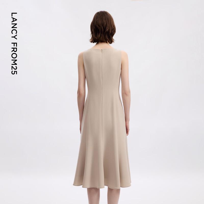 Elegant Sleeveless Triacetate Long A-Line Dress