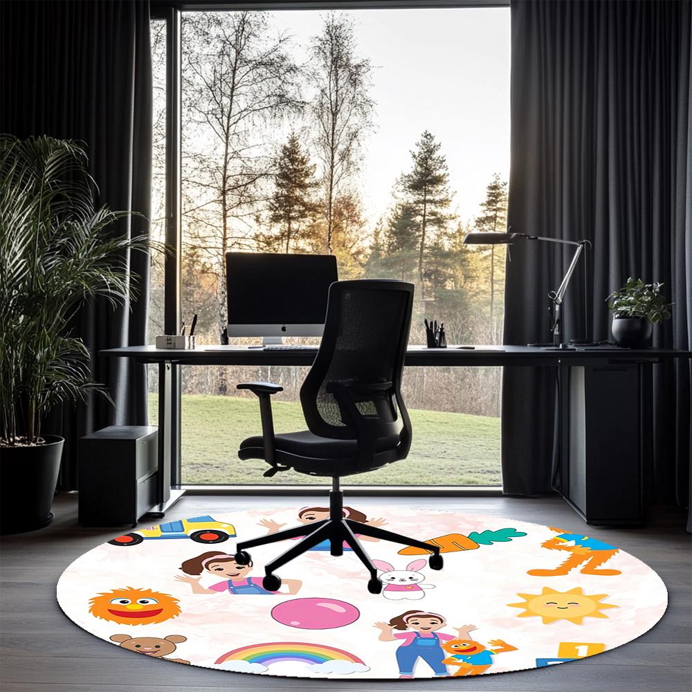 Ms. Rachel Printed Round Rug Carpet Chair Rug Area Rug Entryway Doormats,for Office Chair Living Room Bedroom Kitchen Room.