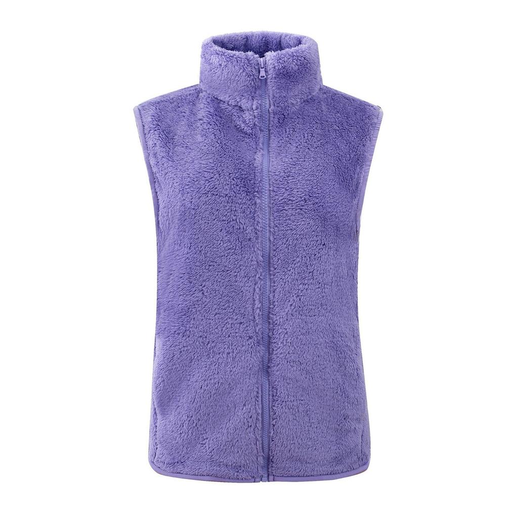 Dame-vest/vinter-vest i fleece-vest, fleece-vest, klips fortykket vest
