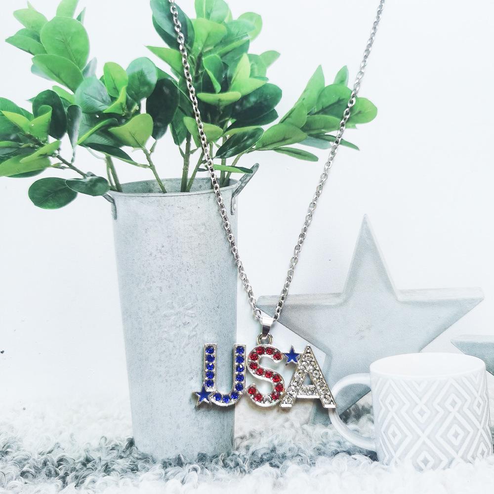 2024 Trending European & American Independence Day Rhinestone Star Flag Women's Earrings