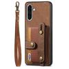 For Samsung Galaxy A56 5G Retro PU Leather Back Cover with Card Holder and Wristband Kickstand
