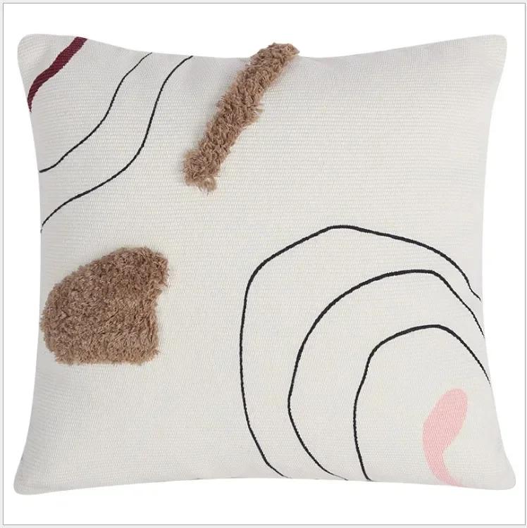 Yellow Abstract Handmade Geometric Embroidery Pillow Cover Home Decor Cushion Cover PillowCase Pillow Sham 30x50cm/45x45cm