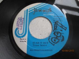 

7inch Record TENOR SENIOR Stab It Out none Jammys Records 1991 Jamaica Reggae Ska Dub Used