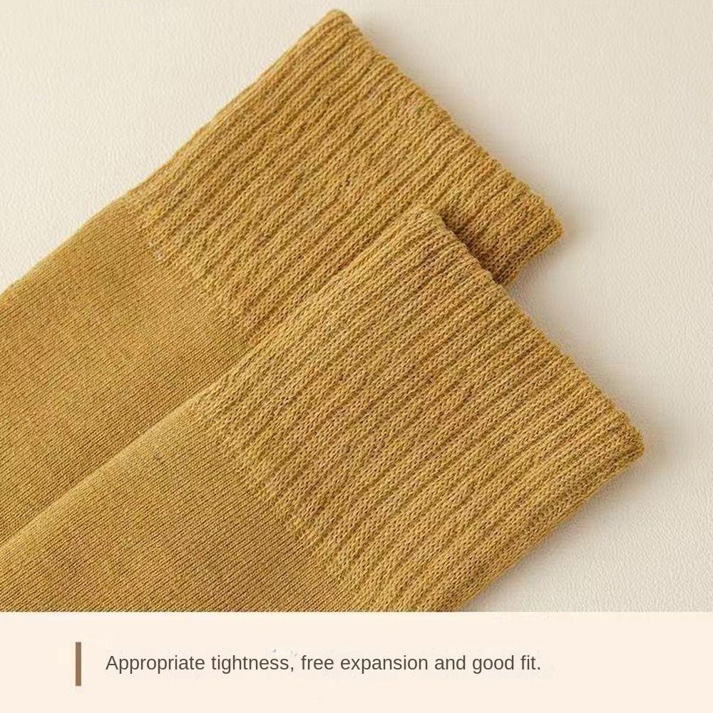 Høst Vinter Knebeskytter Ensfarget Termisk Fotdeksel Nye Varme Lange Sokker for Kvinner