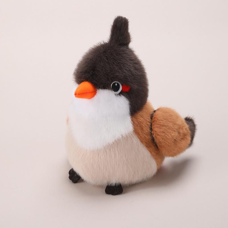 Simulated Island Canary White Eye Red Whiskered Bulbul Plush Toy Doll For Animal Lover Gift