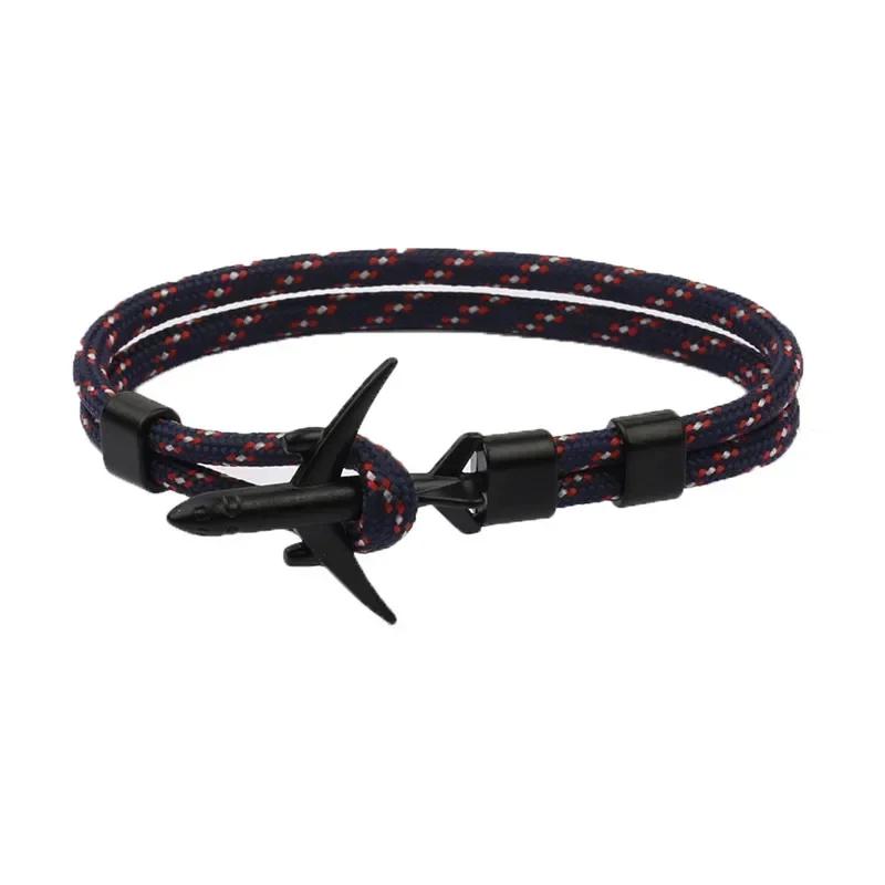 Summer Hot Boeing Airplane Anchor Bracelet Men Nylon Rope Chain Charm Bracelets For Women Survival Aviation Style Sport Bracelet