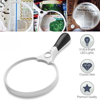 607B Lesen 25X Extra Groß Stark Leicht Zoom Großes Vergrößerungsglas Lupe 3 Helle LED Vergrößerungsglas Lupe