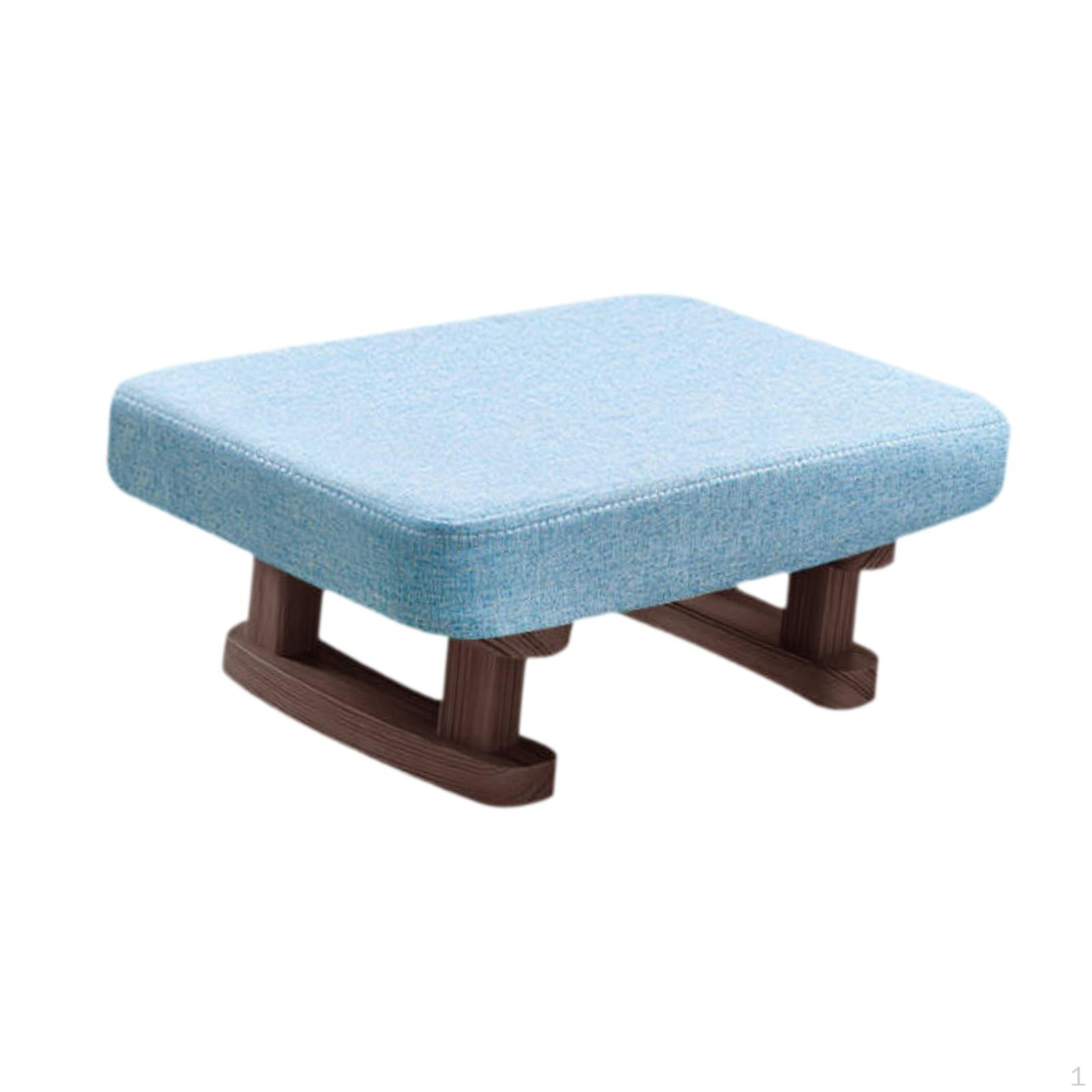 

Компактная подставка для ног пуф с деревянным основанием для гостиной Light Blue