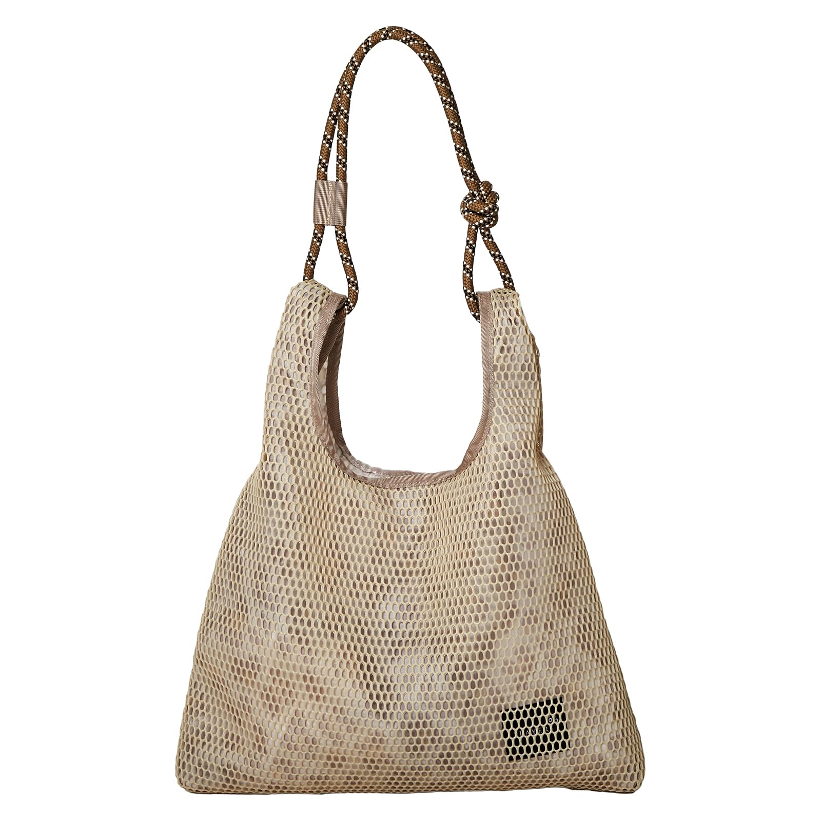

Players Women s Mesh Print Shoulder Bag, 91206512C, Beige [C], Approx. 40cm W x 47cm H x 4cm D, 30cm Handle Height