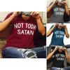 Stylish Women Not Today Satan Tee Comfortable Casual Short Sleeve V-neck Top