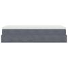 Ottoman Bed with Mattress Dark Grey 90x200 Cm Velvet