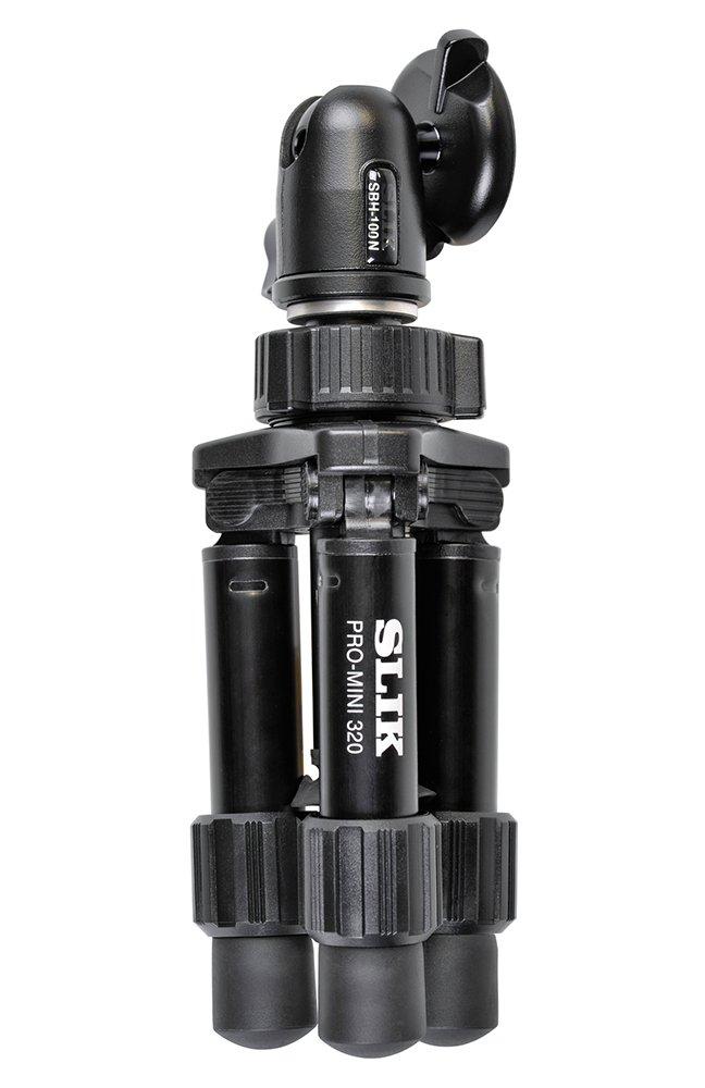 SLIK Tripod Pro Mini 320 2 Tier Tabletop Tripod 2 Tier Nut Lock Type Free Head 107126