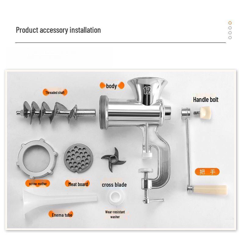 Manuelle Fleischmühle & Wurstfüller: Handkurbelmixer & Gemüsehacker.