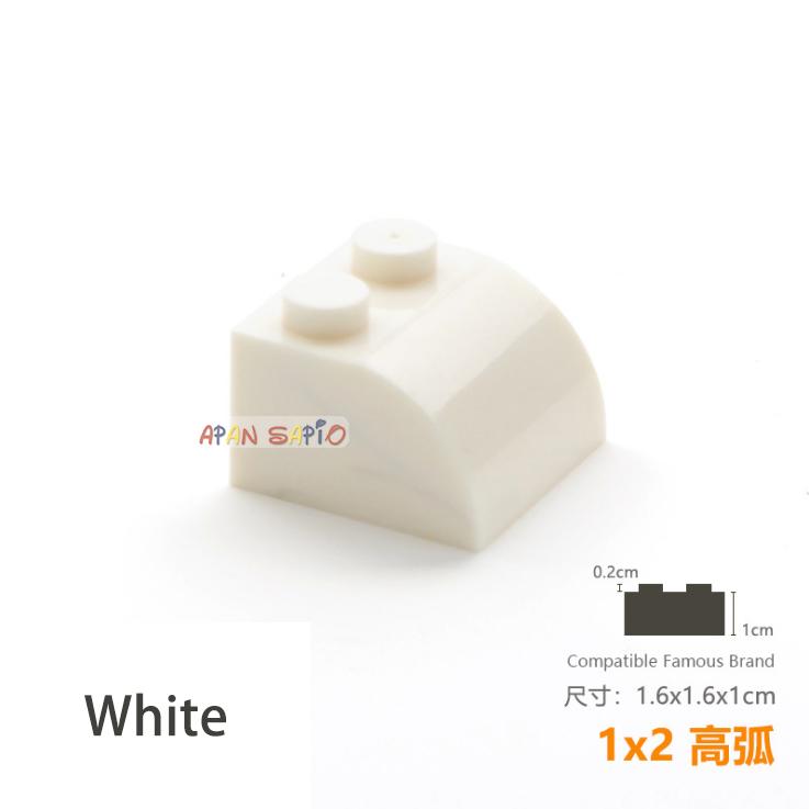 20pcs/lot DIY Blocks Building Bricks Radian 1X2 Educational Assemblage Construction Toys for Children Size Compatible With Brand