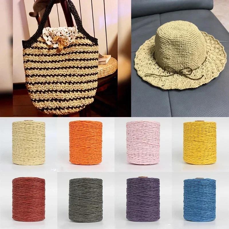 100m Roll Natural Raffia Straw Yarn Soft Paper Threads Premium Material for Handmade Knitting Crocheting Summer Sunhat Beach Bag
