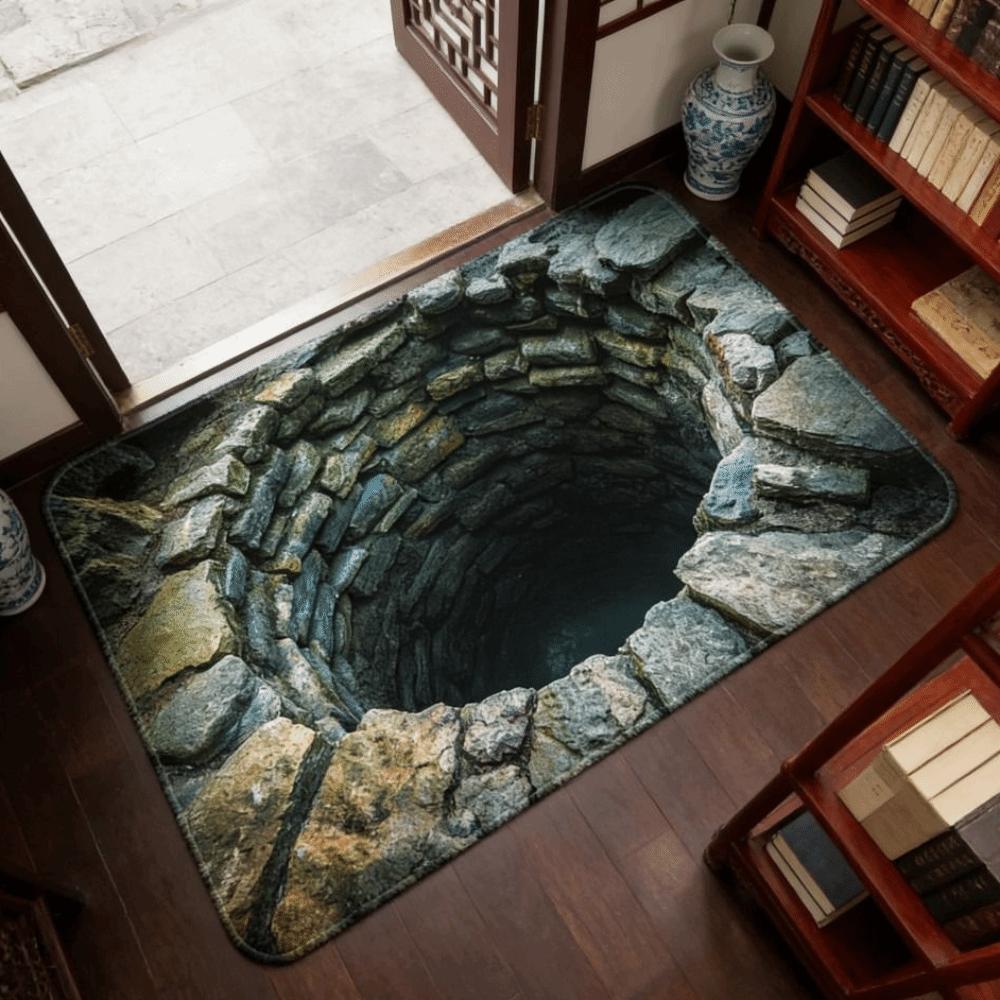 Water-absorbing Bathroom Carpet Non-slip Bedroom Door Rug Optical Illusion Doormat  Home Decor