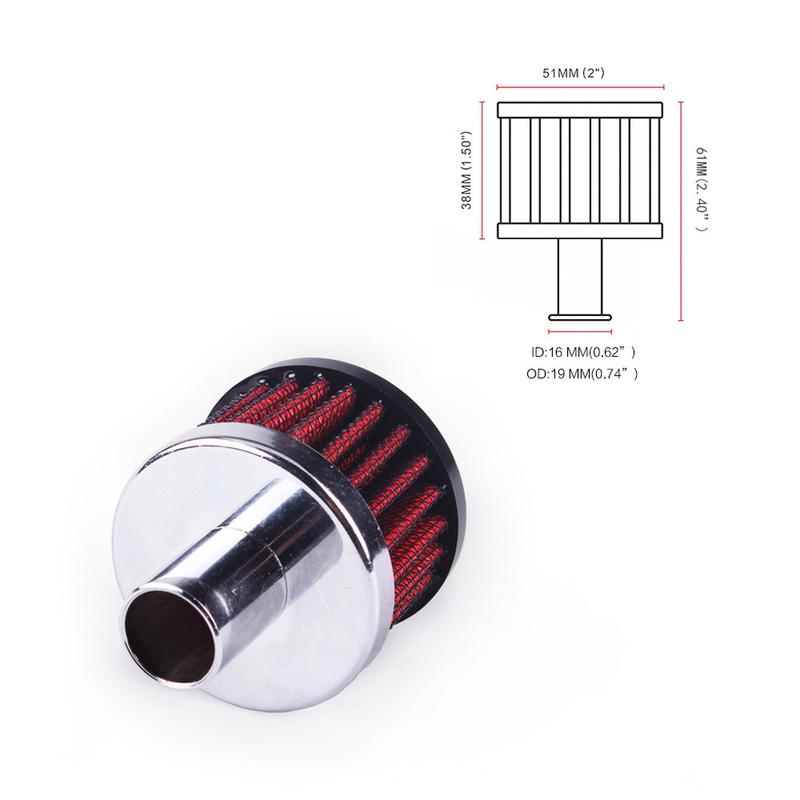Universal Car Air Filter Portable Cold Air Intake Crankcase Vent Cover Mini Breather Filter Motorcycle Crankcase Exhaust Filters