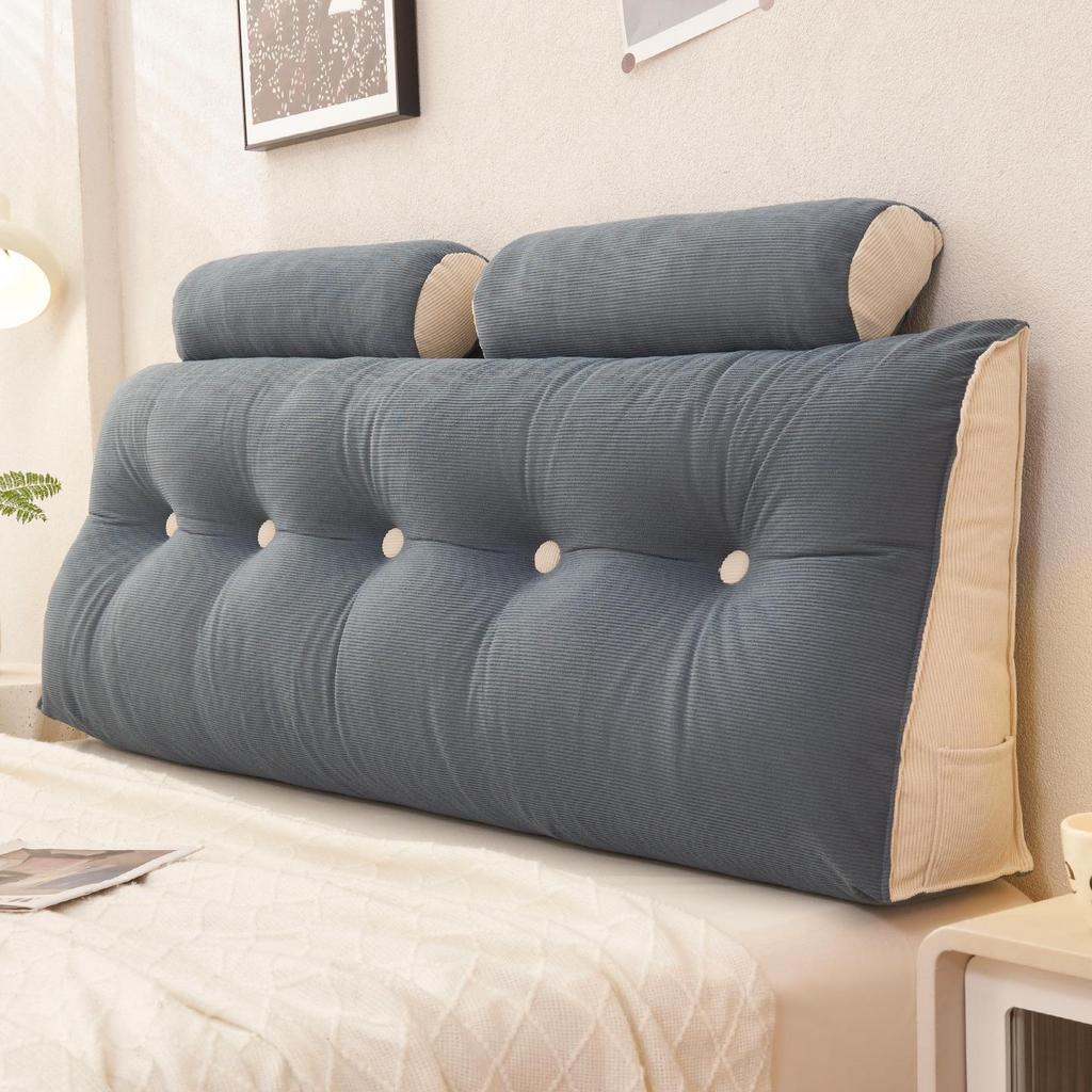 Weiches, gepolstertes Nachttischkissen in Kreuzdreieck-Form - Waschbares Lendenwirbelstützkissen für Erkerfenster, Tatami, Sofa und zur Kollisionsvermeidung.