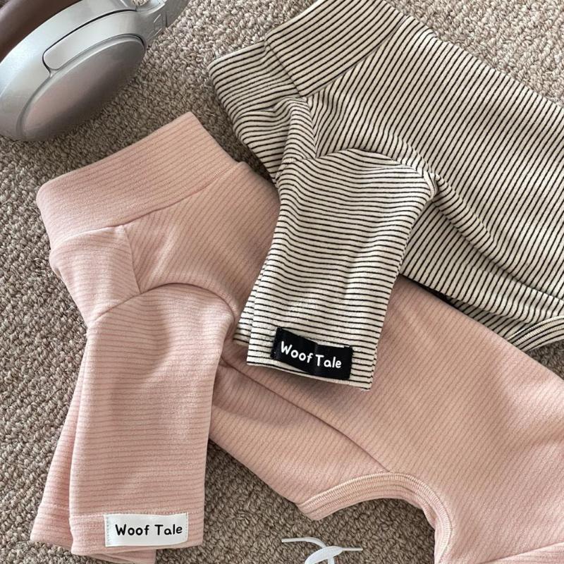 Neutral stil Husdjur Höst och Vinter Basplagg Liten Hund Teddybjörn Randig Jumpsuit med Fyra Ben Varm Bekväm Lätt Lyx Mjukt Husdjurskläder