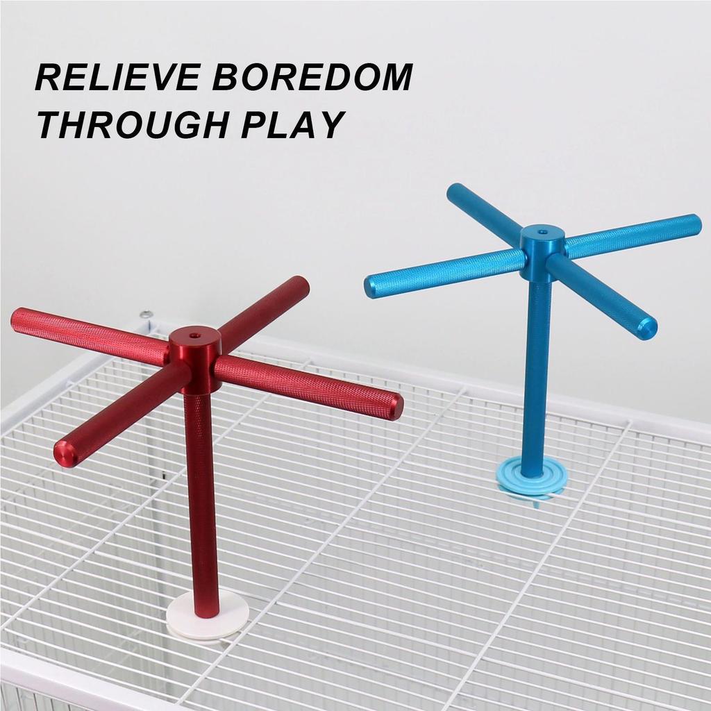 Bird Toys For Parrots Interactive Funny Chewing Rotatable Bird Perch Stand Cage Chew Toys For Exercise Playing Small Medium