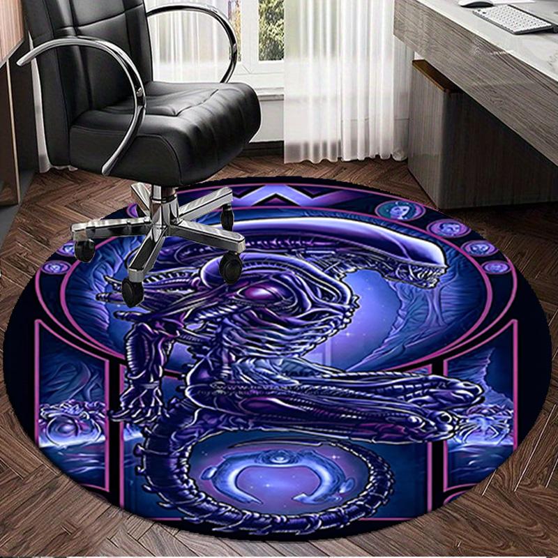 Alien Artwork Round Mat, Anti-slip Circle Carpet Chair Rug For livingroom,Bedroom, Doormat Home Decor Gift Christmas Gifts