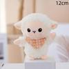Cute Plush Bib Sheep Keychain Cartoon Animal Stuffed Charm for Backpack Decoration Girls Easter Gift