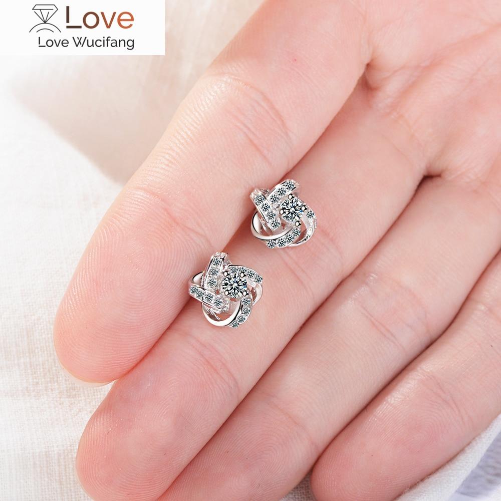 Cercei tip trifoi cu flori din argint 925 de nuntă Cercei eleganti din piatră de zirconiu cubic pentru femei Bijuterii fine