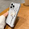 Simple Orchid Pattern Transparent Phone Case Suitable for iPhone 17 16 15 14 13 12 11 Pro/Max/Plus Anti Drop and Shockproof