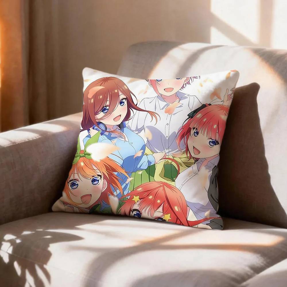 CUTE TThe Quintessential Quintuplets   Pillow Case Pattern Printed Pillowcase For Living Room Sofa Cushion Cover