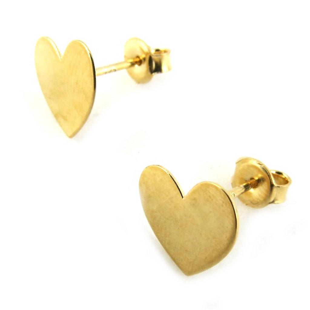 Les Trésors De Lily [N2226] - Gold Plated 'Card Games' Earrings (heart)