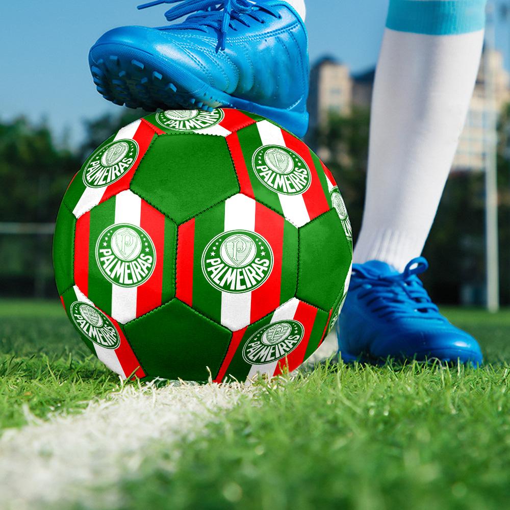 Palmeiras Indoor Soccer Ball Colorful All Ages Size 5 Machine Stitched PVC Competition Ready Durable High-Bounce