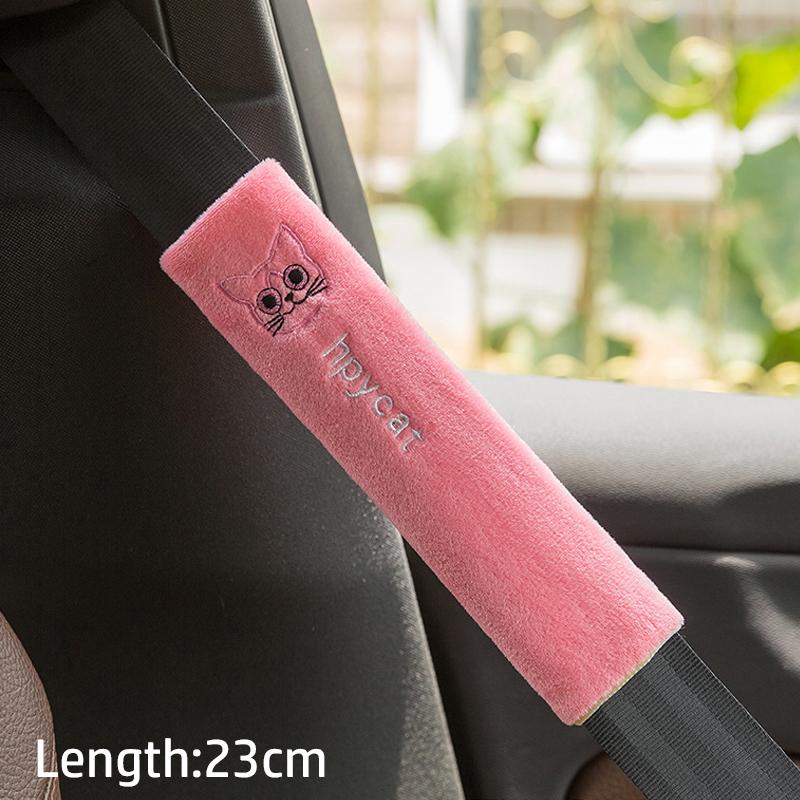 Universal Car Seat Belt Cover Plush Cute Cartoon Car Safety Belt Cover Shoulder Pad For Kids Adults Car Interior Accessories