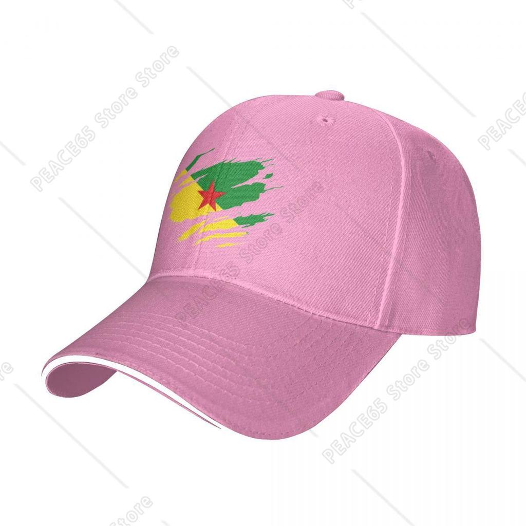 Torn Style Guyana Flag Baseball Cap Hip Hop French Guiana Sandwich Caps Unisex Style Adjustable Headwear Running Golf