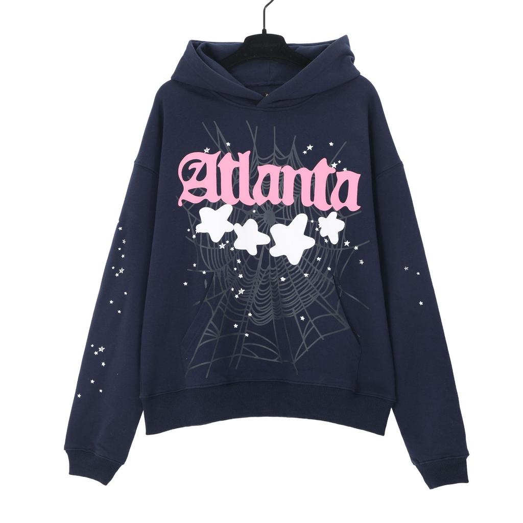 American high street trendy brand Sp5der letter star printed hoodie for men and women of the same sweater pants set wholesale