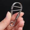 Stainless Steel Clasp Dual Lock Keychain Snap Clip Carabiner Key Ring  Outdoor Tools