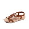 2024 New Summer Sandals Women's Round Toe Open Toe Flat Sandals Slip-on Casual Women Sandals Beaded Sandals Beach Shoes