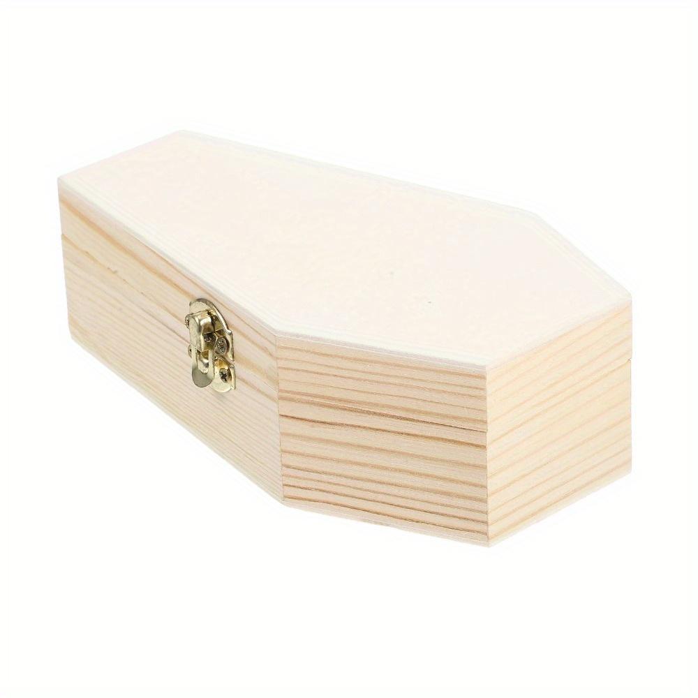 Wooden Flip Lid Coffin Candy Box Goodie Boxes Ring Case Necklace Organizer Jewelry