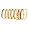 18K Gold Plated Stainless Steel Bracelet with Square Colored Glass Stones In Trendy European and American Niche Design - Fade Resistant.