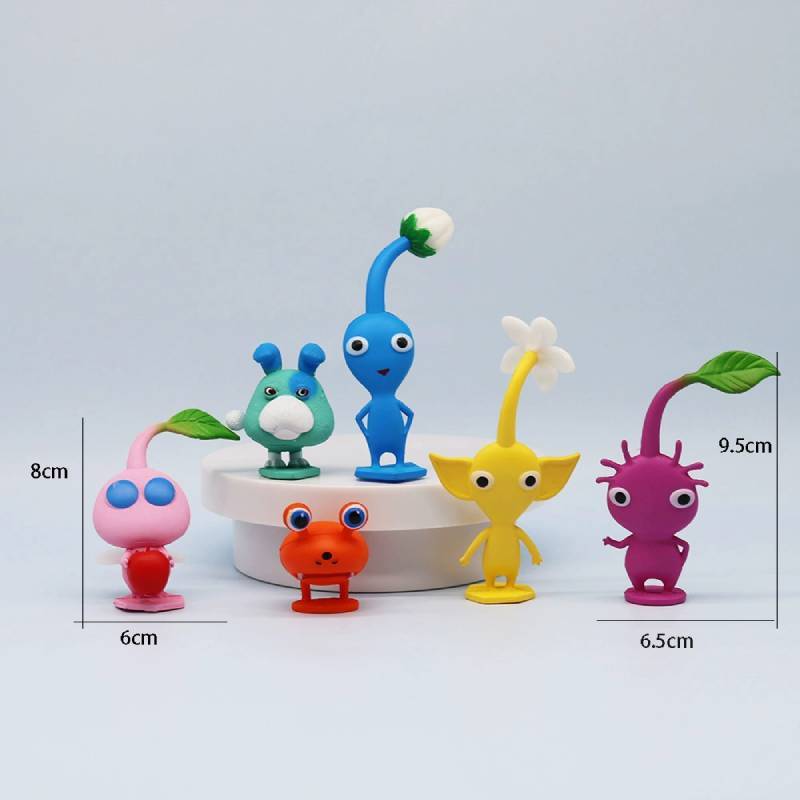 Pikmin Verzamelfiguren Set van PVC voor Gamefans Met Displaystandaard