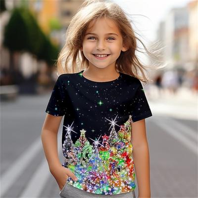 Vêtements pour filles T-shirts à manches courtes Vêtements pour filles de 2 à 8 ans Vêtements pour enfants T-shirts graphiques à la mode T-shirts pour bébés imprimés pour garçons