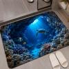 3D Ocean Underwater World Rug Visual Illusion Coral Reef Bath Mat Marine Life Home Decor Doormat Anti-slip For Outdoor Bathroom