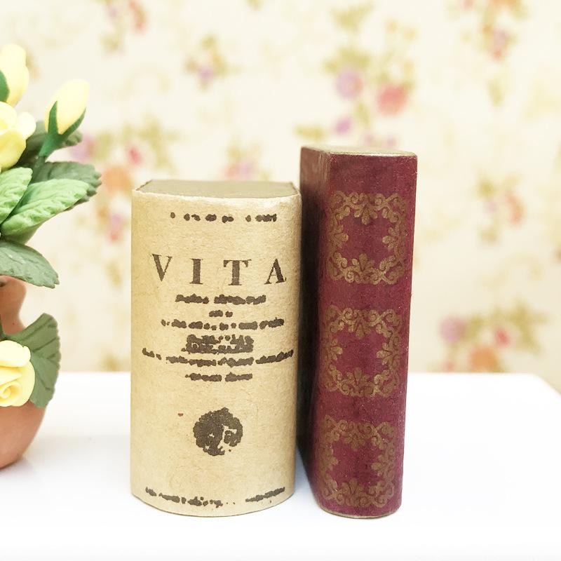 Doll House DIY Cabin Mini Scene Accessories Study Room Red Small Book Vita Big Book