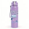 1PC Blue wave ocean abstract print 750ml colorful plastic sports water bottle leakproof pop lid with straw for outdoor office home use