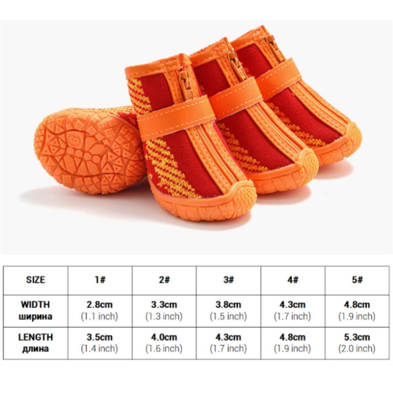 Breathable Rubber Bottom Dog Shoes Outdoor Walking Hiking Shoes Dog Boots for Small Medium Dogs  for Dog Durable Bootie 4Pcs/Set