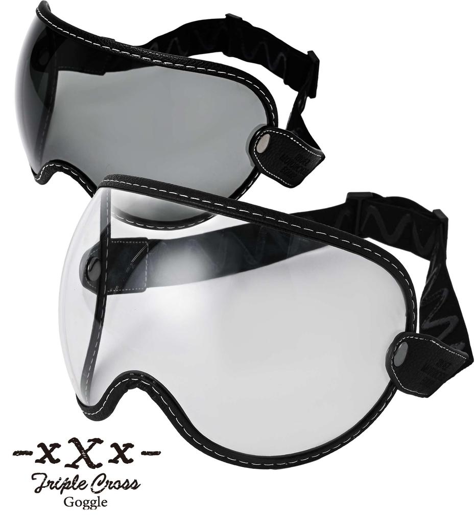 Motorcycle Helmet Goggles Visor Motocross Glasses Glasses Compatible VMX Retro TRIPLE CROSS [RISE] Off-Road GOGGLE-Smoke