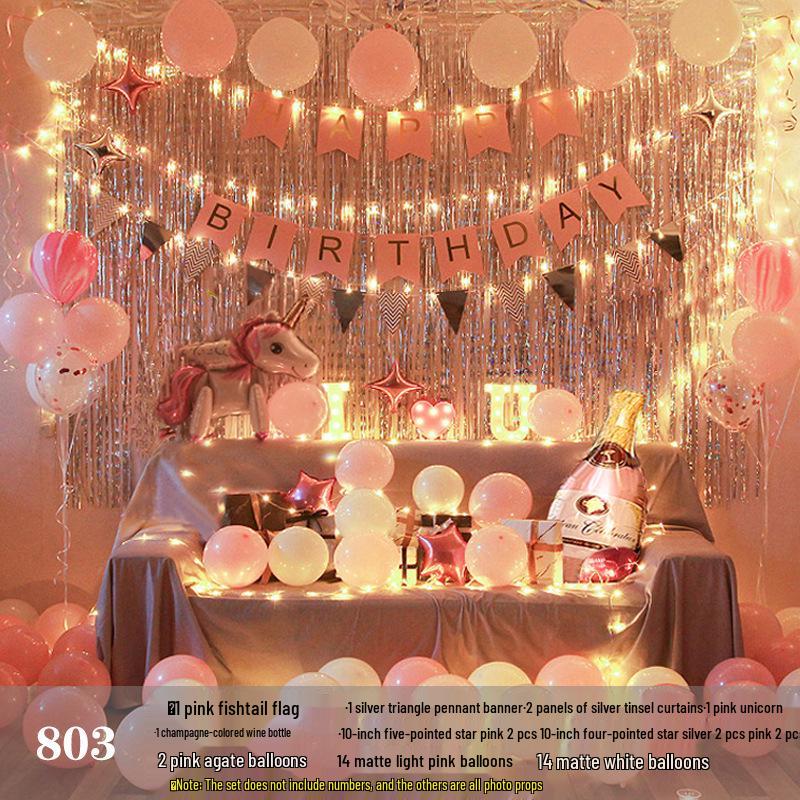 Romantic Birthday Balloon Set: High-End Decorations for Boyfriend or Girlfriend