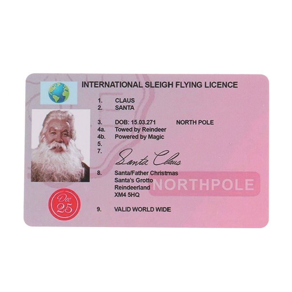 Decoration Sleigh Flying Riding License Christmas Card Christmas Gift Santa Claus Driving License