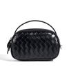 Summer New Leather Portable Small Square Bag Fashion Woven Double Zipper Shoulder Crossbody Bag Casual Women's Bag