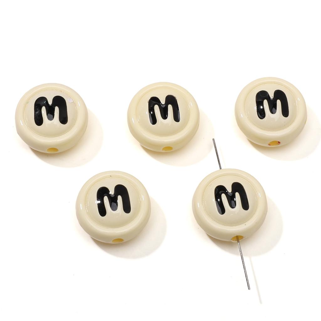 Double Sided Biscuit Charms Enamel M Drip Design for DIY Jewelry 2 or 10 Pcs